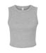 Womens/ladies Muscle Micro-rib Cropped Vest Top Athletic Heather Grey Bella + Canvas-1