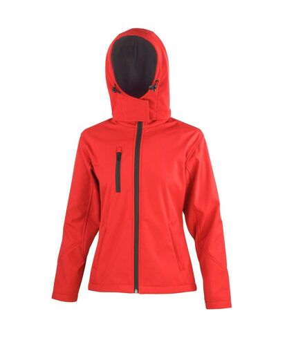 Result Core Womens/Ladies Hooded Soft Shell Jacket (Red/Black) - UTPC6691