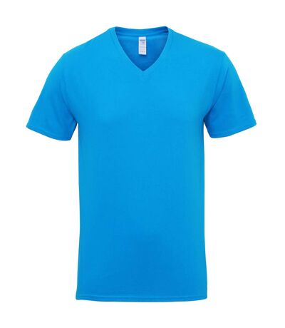 Gildan Mens Premium Cotton V Neck Short Sleeve T-Shirt (Sapphire)