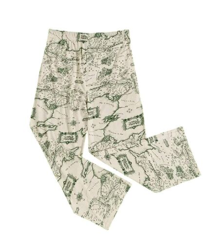 Unisex Adult Middle Earth Map Lounge Pants Oatmeal Marl The Lord Of The Rings