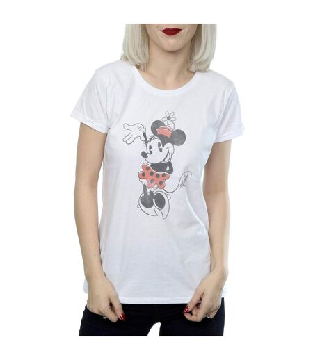 Disney T-shirt en coton Minnie Mouse qui ondule (Blanc) - UTBI31025
