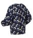 Womens/ladies Peasant Balloon Sleeve Blouse Navy Floral Regatta-2