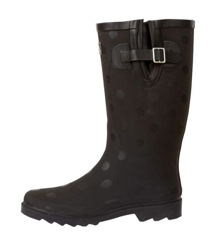 Unisex adult elena polka dot wellington boots black Trespass