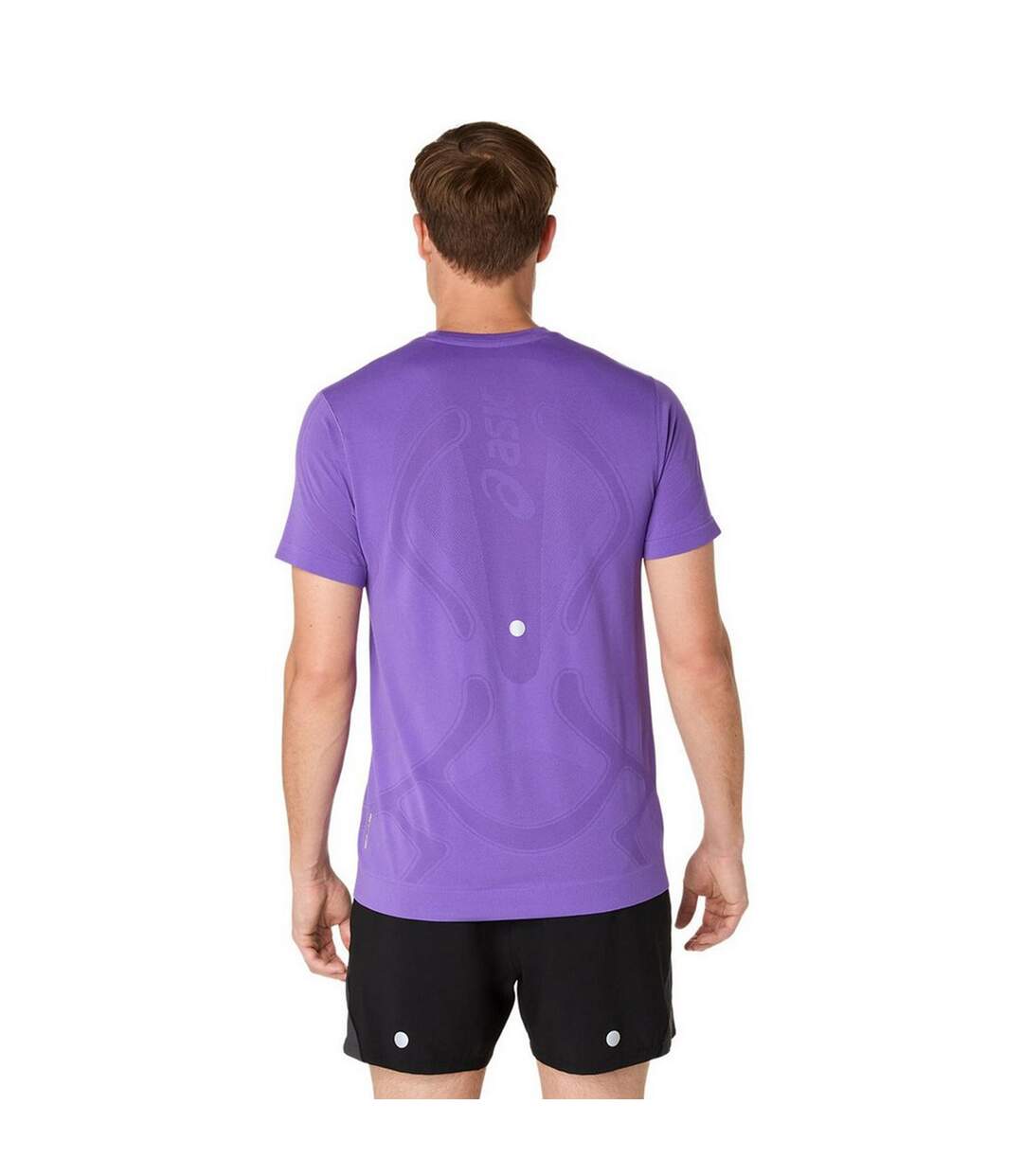 Mens Vented Regular Short-sleeved Top Purple Asics-3