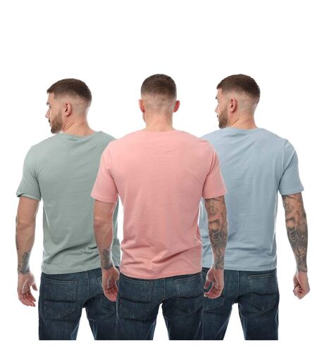 T-shirts homme bleu / gris / saumon Jack And Jones
