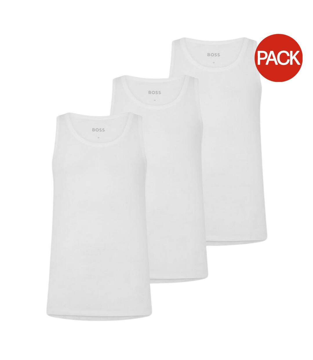 Lot De 3  Débardeurs Hbw Homme Blanc Boss-2
