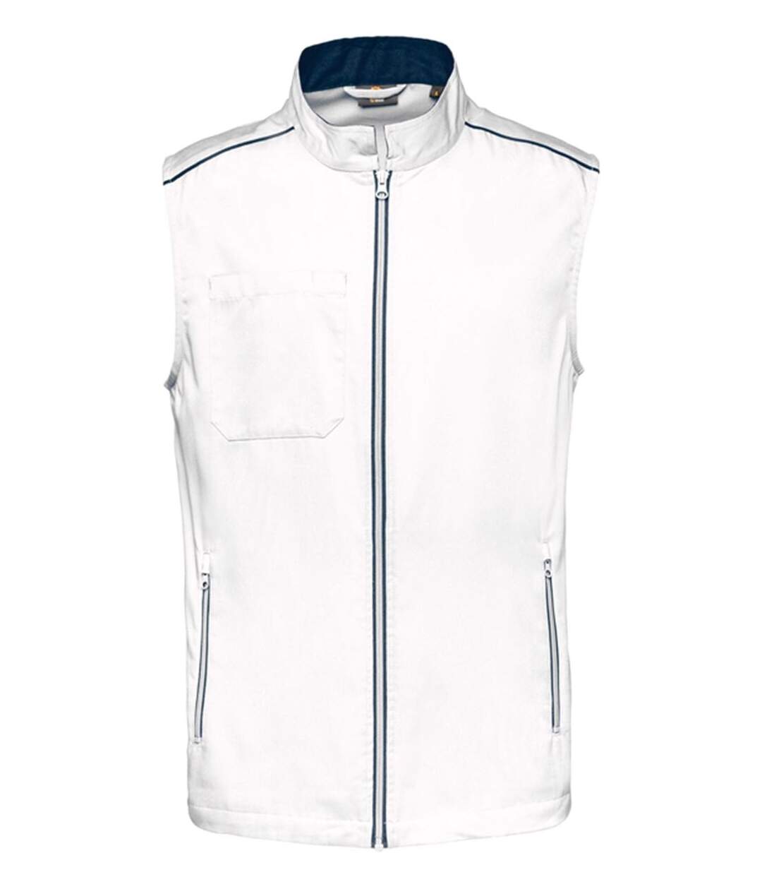 Gilet sans manches DayToDay - Homme - WK6148 - blanc et bleu marine