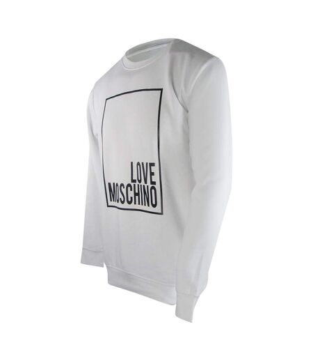 Sweat Motif/style Logo Rectangulaire Homme Blanc Love Moschino