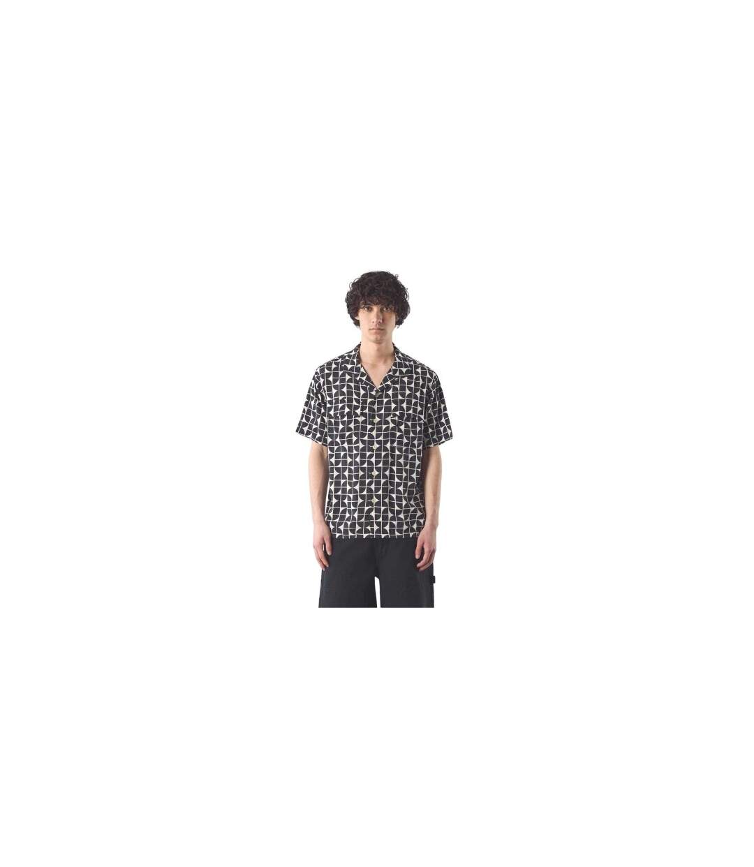 Mens Bauhaus Regular Short-sleeved Shirt Black Pretty Green-1