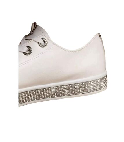 Womens/ladies splendor crystal trim sneakers white Where´s That From