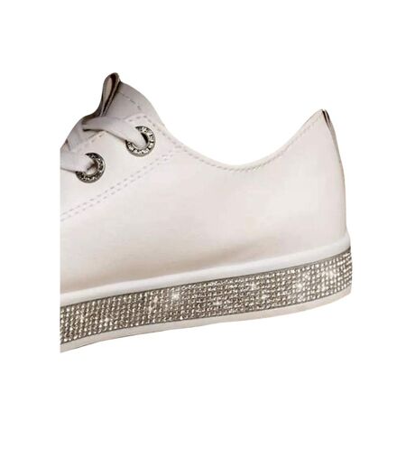 Womens/ladies splendor crystal trim sneakers white Where´s That From