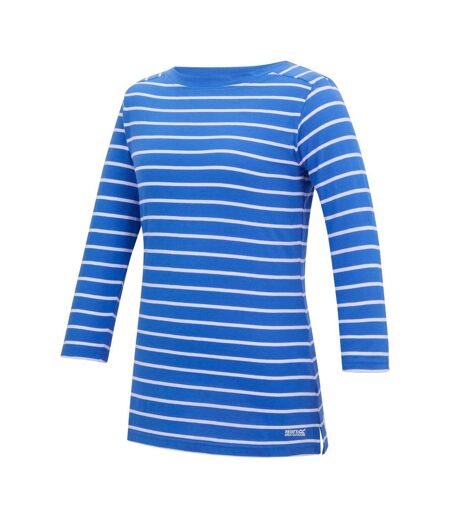 T-shirt Motif/style Rayé Baylette Femme Bleu Vif Blanc Regatta