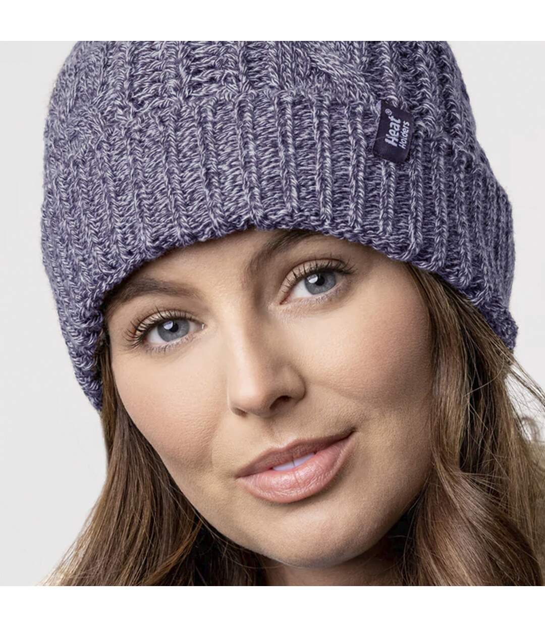 Ladies Cable Turnover Warm Thermal Beanie Hat-5
