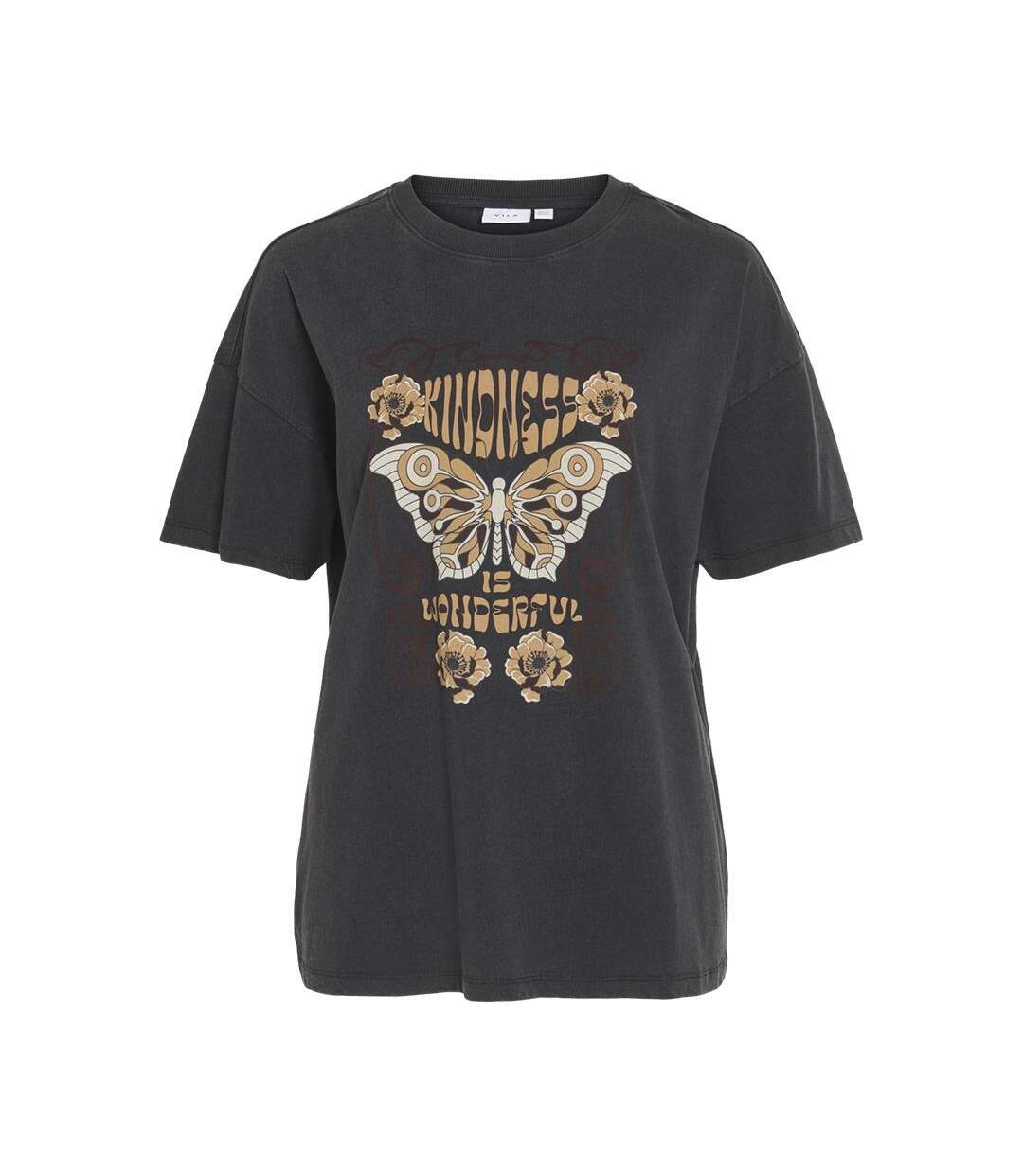 T-Shirt noir femme vila rubie-1