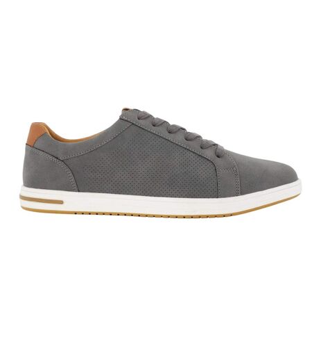 Mens Tezzy Canvas Low Cut Trainers Grey Dune London