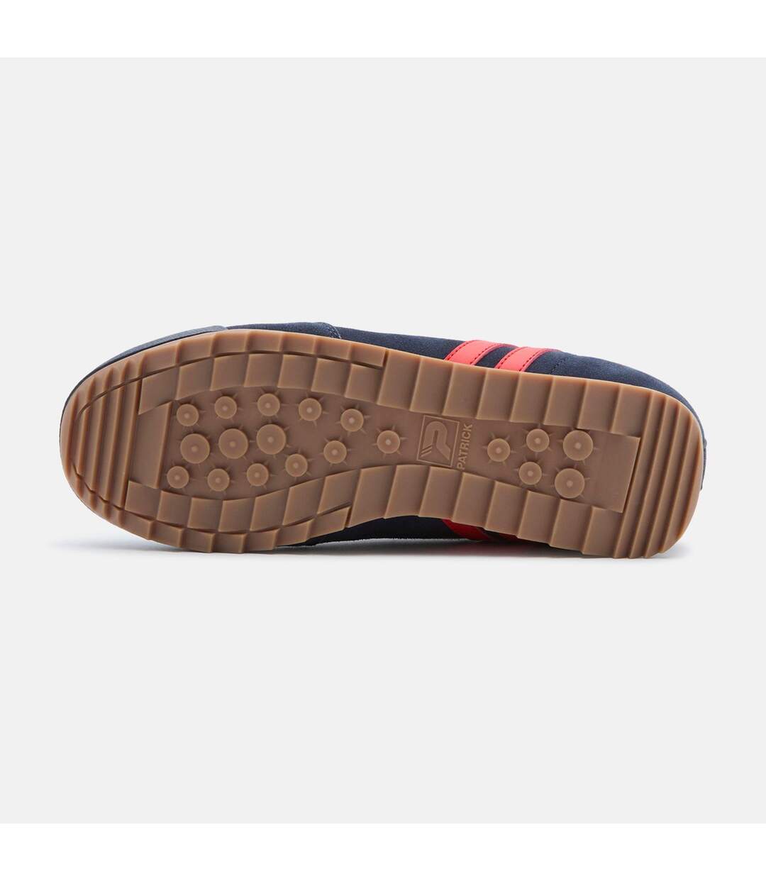 Mens Dijon Suede Running Trainers Navy Red Patrick-4