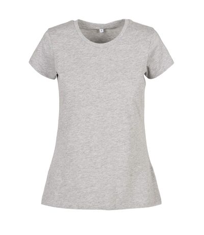 Womens/ladies basic t-shirt heather grey Build Your Brand