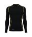 Mens A200 Contrast Line Fitted Long-sleeved Compression Shirt Black Skins-1