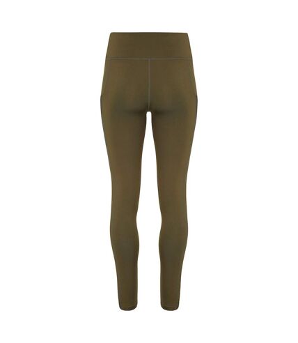 Womens/ladies performance compression leggings olive green TriDri