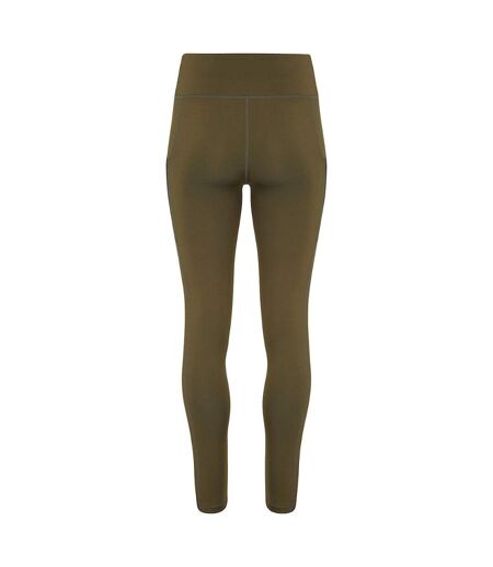 Womens/ladies performance compression leggings olive green TriDri