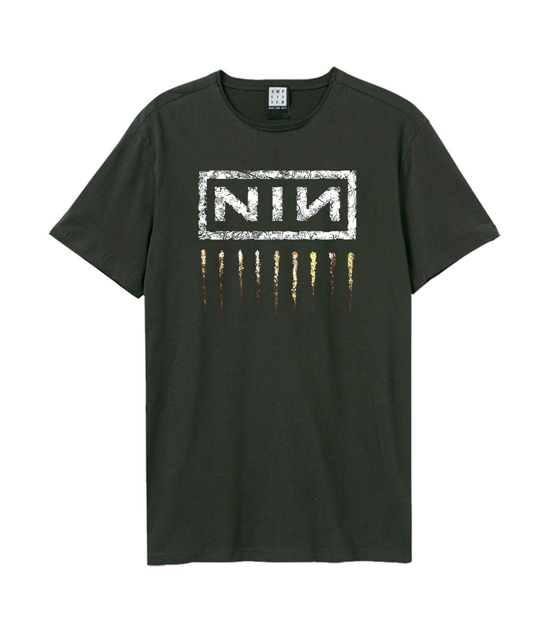 Unisex adult downward spiral nine inch nails logo t-shirt charcoal Amplified-1