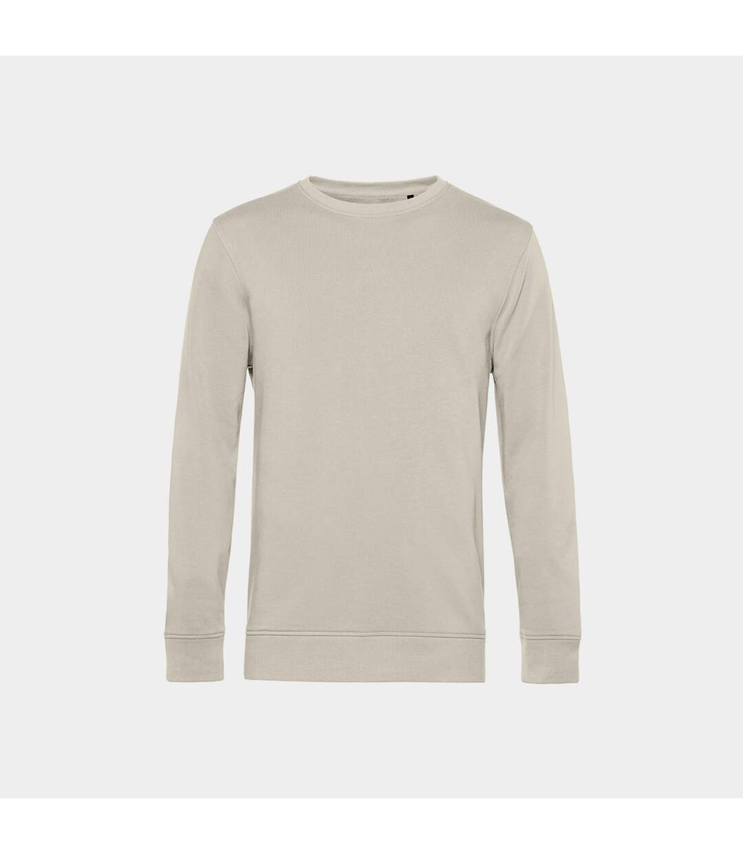 Mens organic crew neck sweat off white B&C