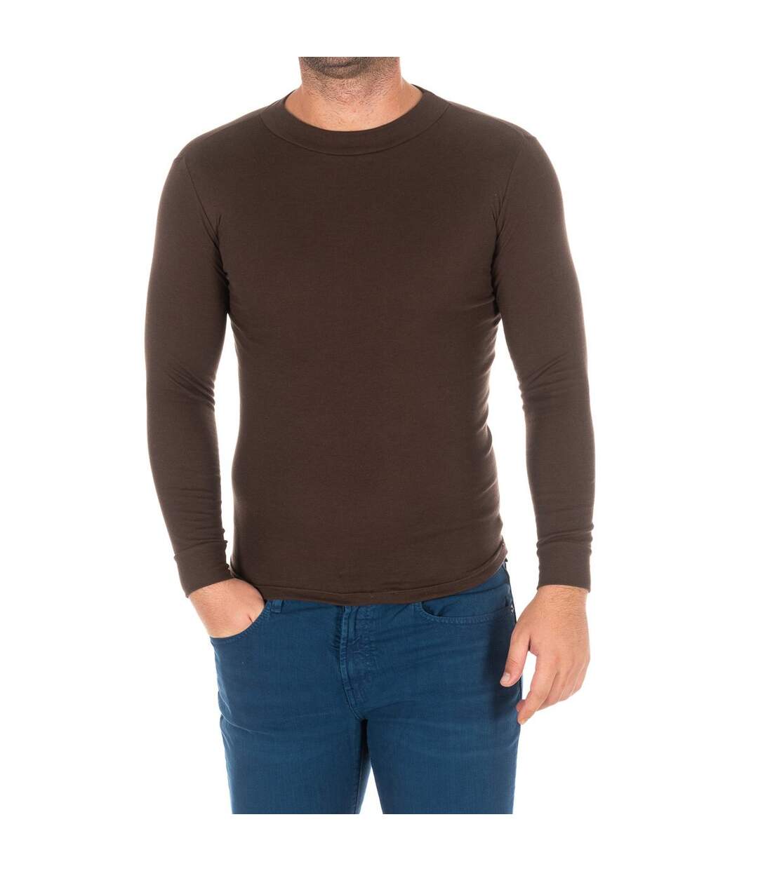 Men's long sleeve t-shirt with a medium high neck 1625-H, Men's long t-shirt, Men's t-shirt, Round neck t-shirt