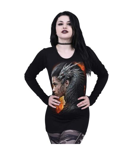 T-shirt manches longues draco queen femme noir Spiral Direct
