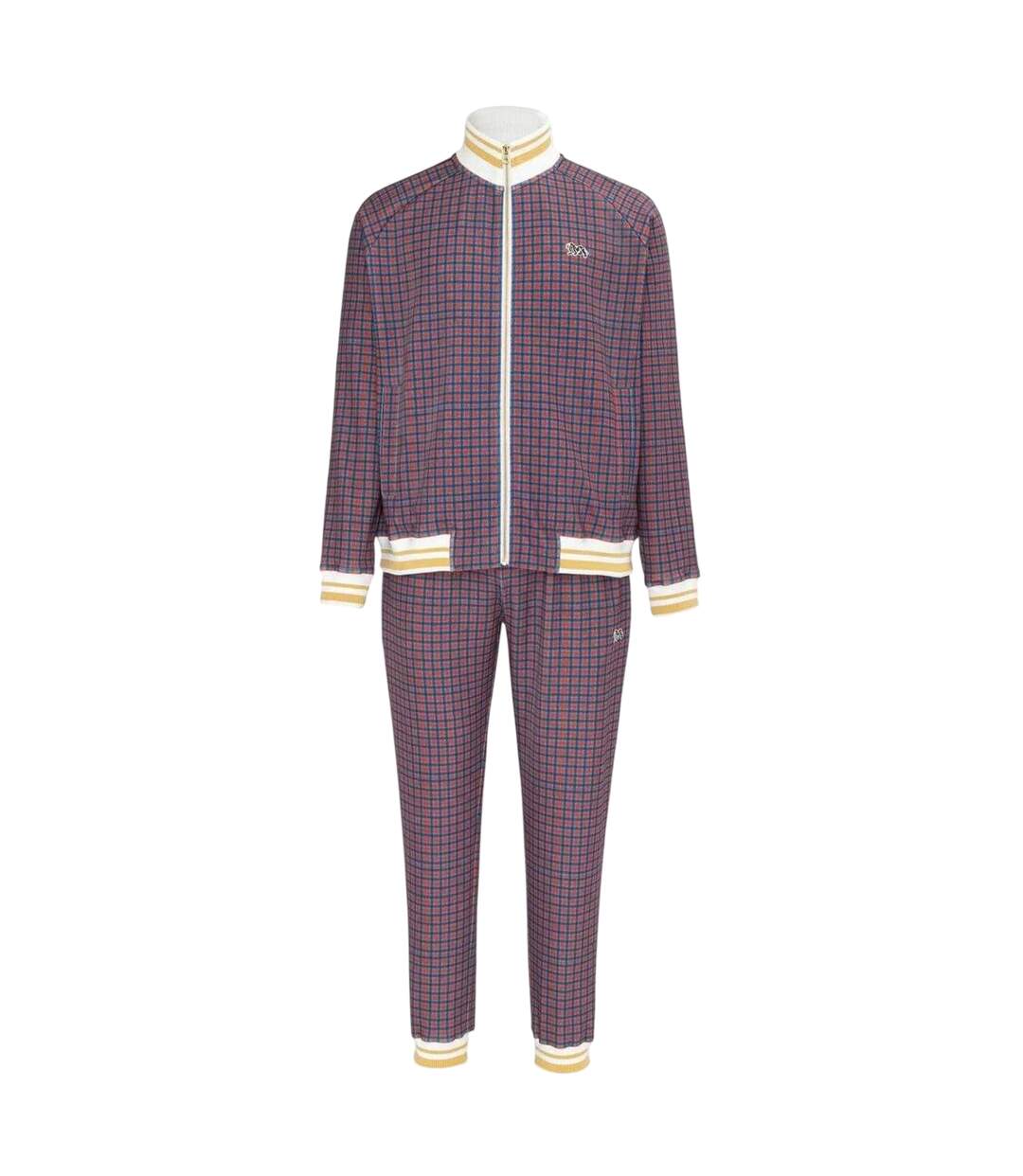 Mens Check Plaid Tracksuit Red Lonsdale-1
