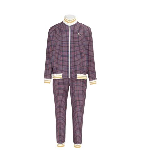 Mens Check Plaid Tracksuit Red Lonsdale