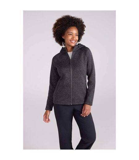 Womens/ladies Nevis Full Zip Hoodie Dark Grey Mountain Warehouse