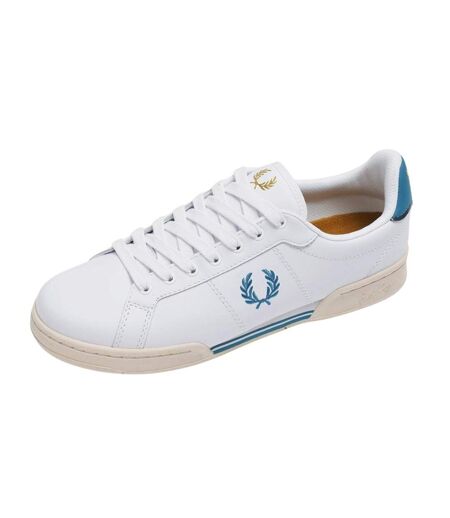Mens Bay Ocean Logo Leather Trainers White Fred Perry