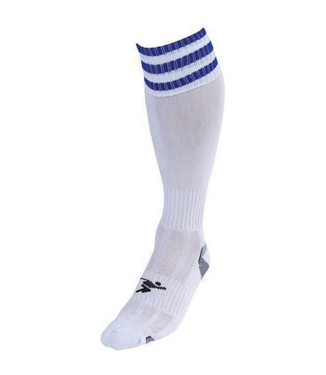 Chaussettes de football pro adulte blanc / bleu roi Precision-1