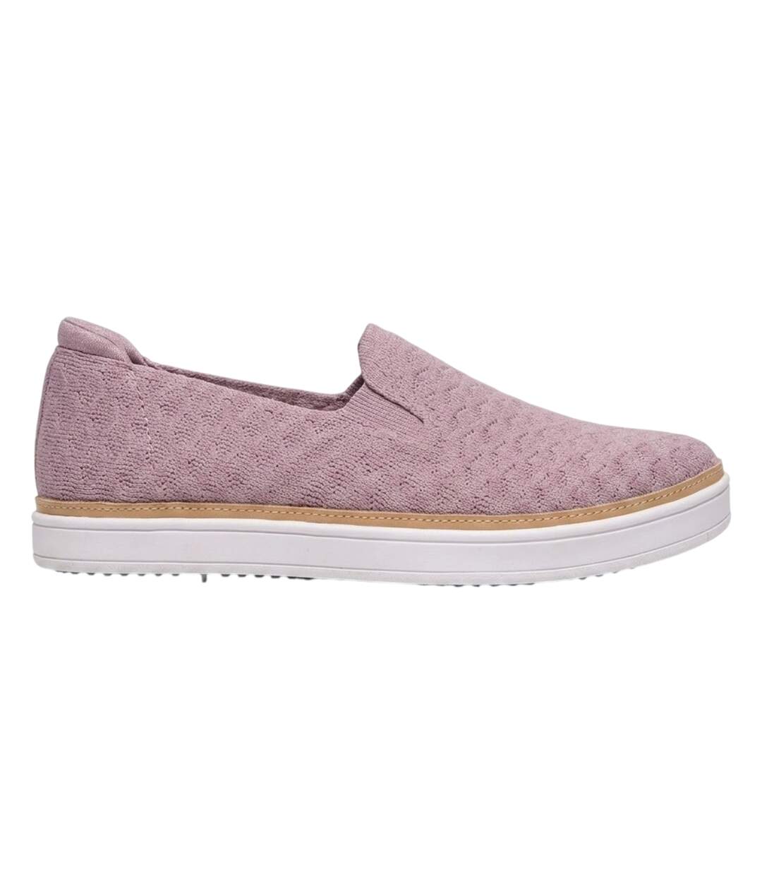 Womens/ladies Coast Drive Textured Loafers Pink Skechers-3
