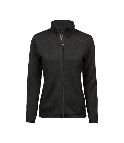 Tee Jays Womens/Ladies Knitted Outdoor Fleece Jacket (Black)