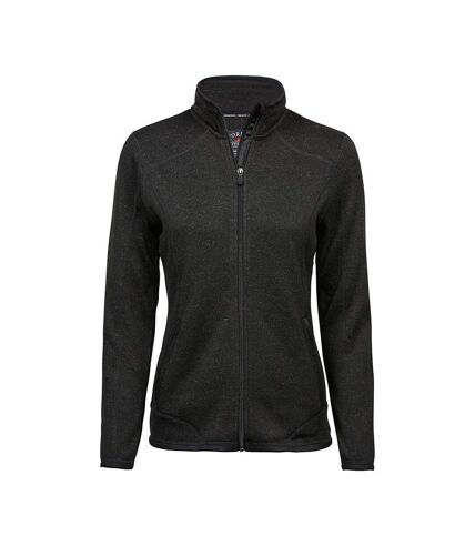 Tee Jays Womens/Ladies Knitted Outdoor Fleece Jacket (Black) - UTPC3424