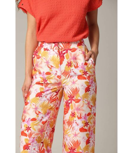 Pantalon tropical en viscose avec braguette FLORA