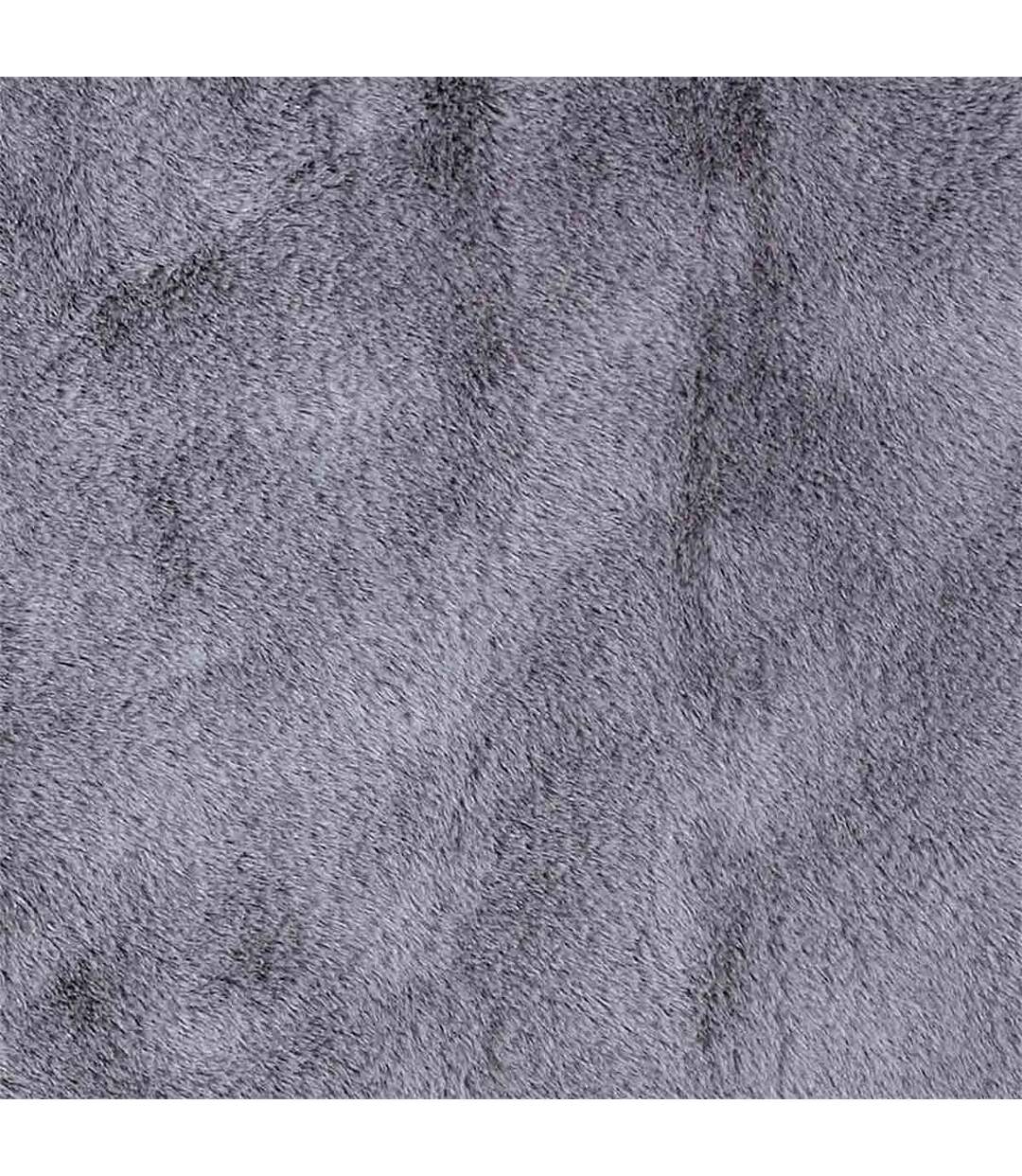 Tapis Imitation Fourrure Fin 60x110cm Gris-4