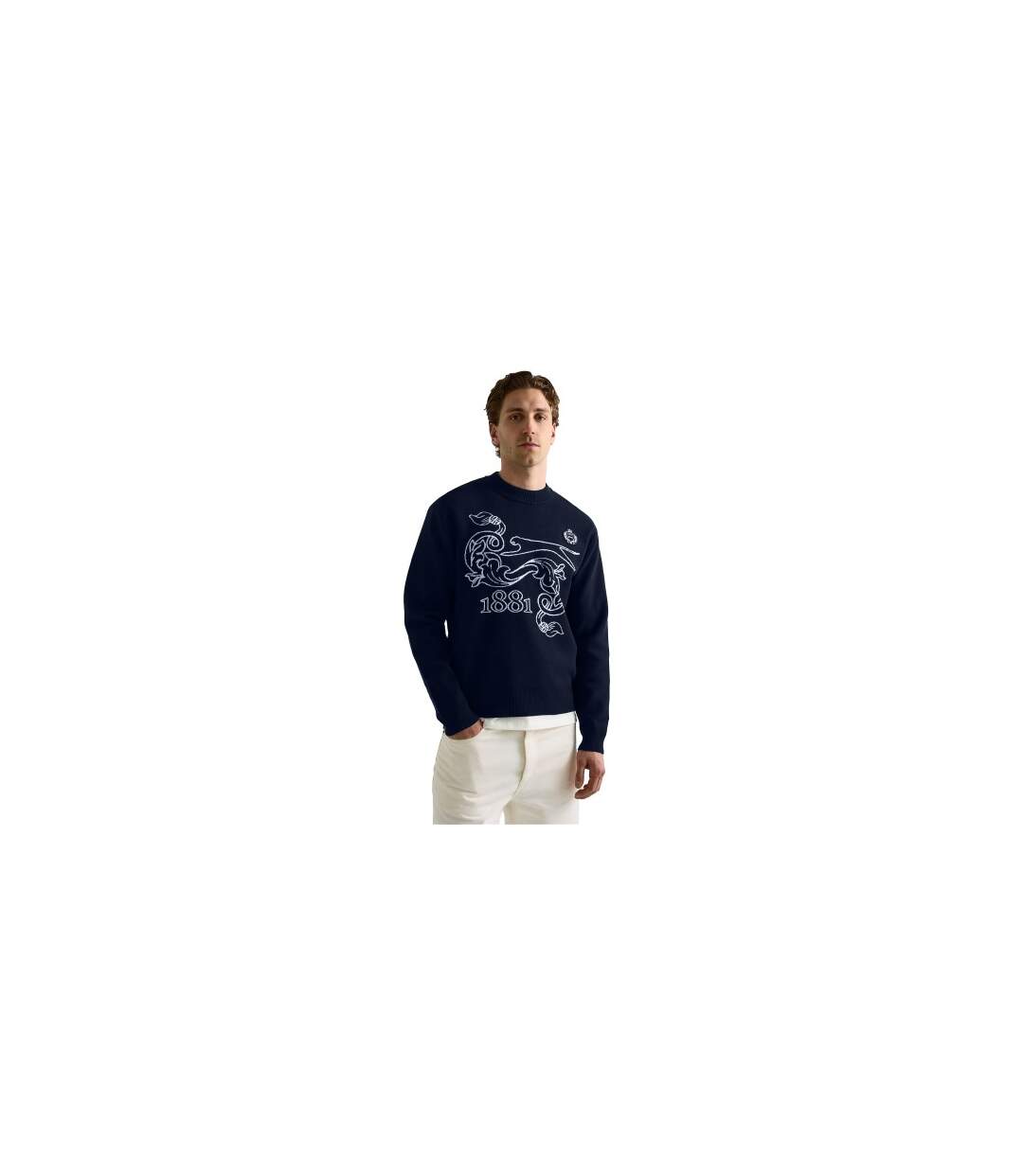 Sweat Décontracté Motif/style Logo Brodé Homme Bleu Slazenger-1
