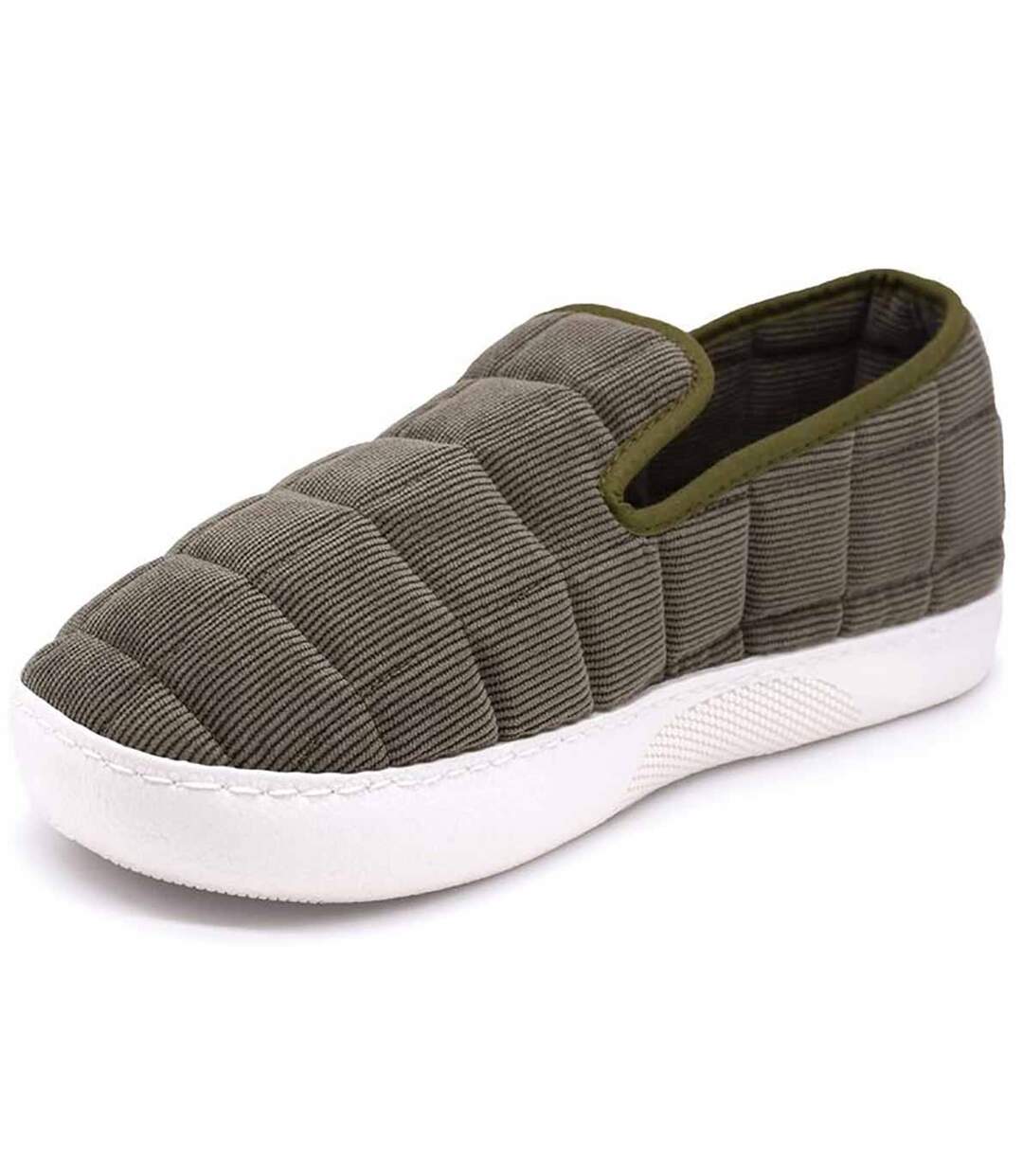 Pantoufles Chaussons In Outdoor SOUTS Confort Premium IGLOO VELOURS KAKI-3