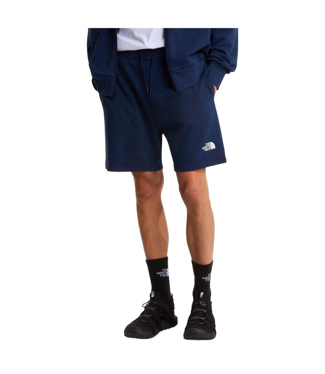 Mens Simple Dome Fleece Shorts Navy The North Face-4