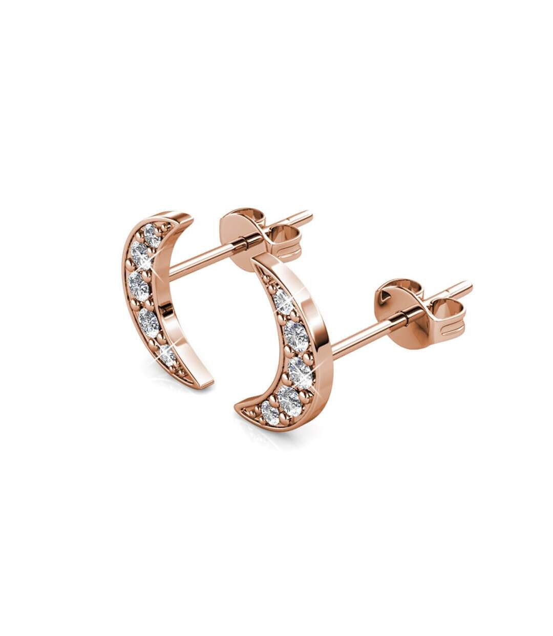 Boucles d'oreilles Crescent Moon, Zircon Blanc