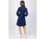 Robe chemise col tailleur CLAUDINE unie bleu marine Coton Du Monde-4