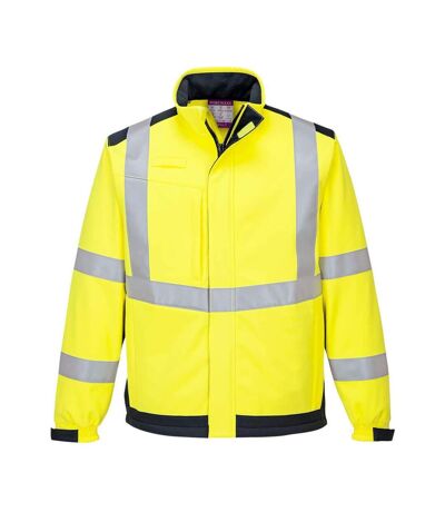 Portwest Mens Hi-Vis Modaflame Multi-Norm Soft Shell Jacket (Yellow/Navy) - UTPW932
