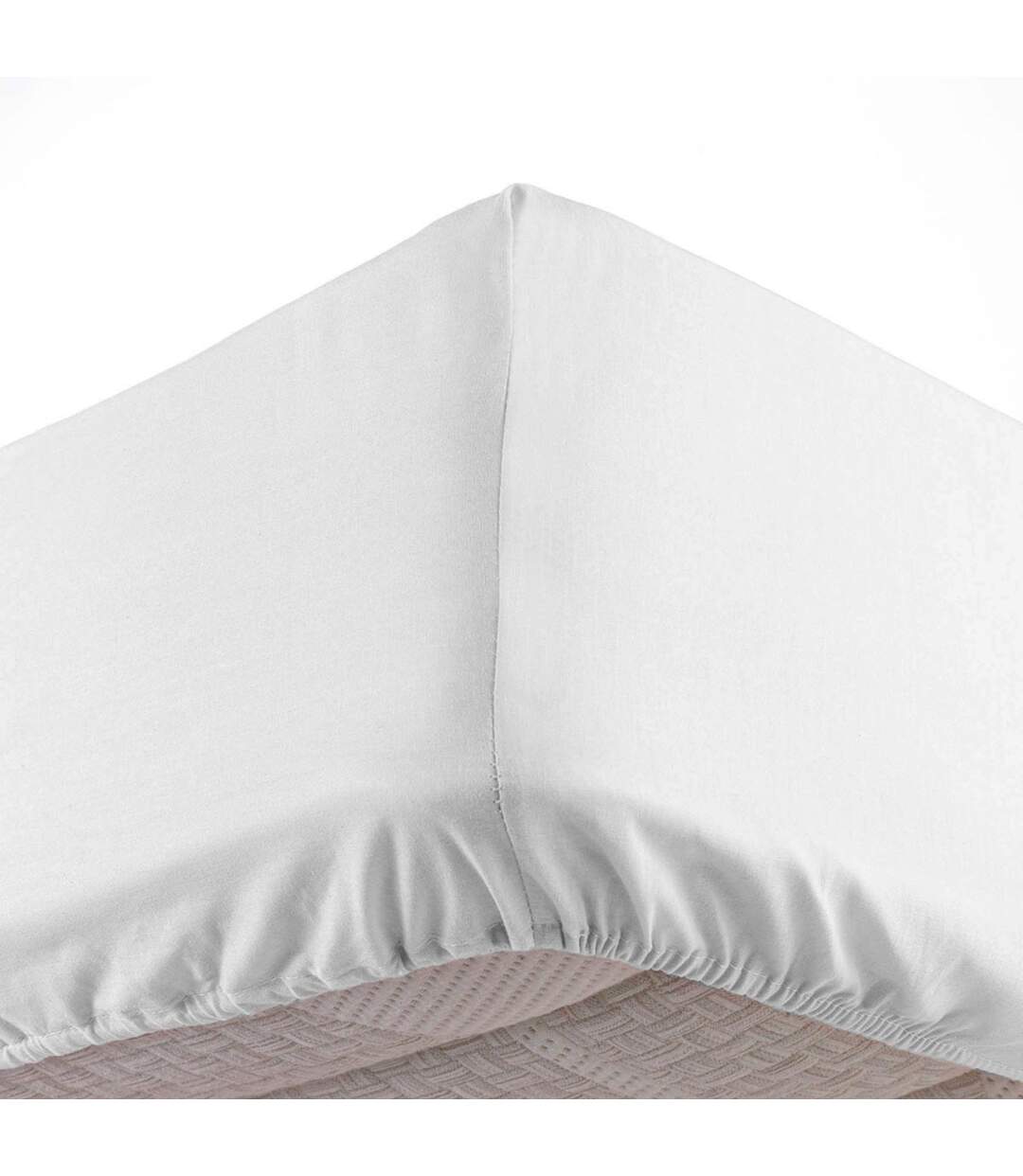 Drap Housse Uni Linella 160x200cm Blanc-1