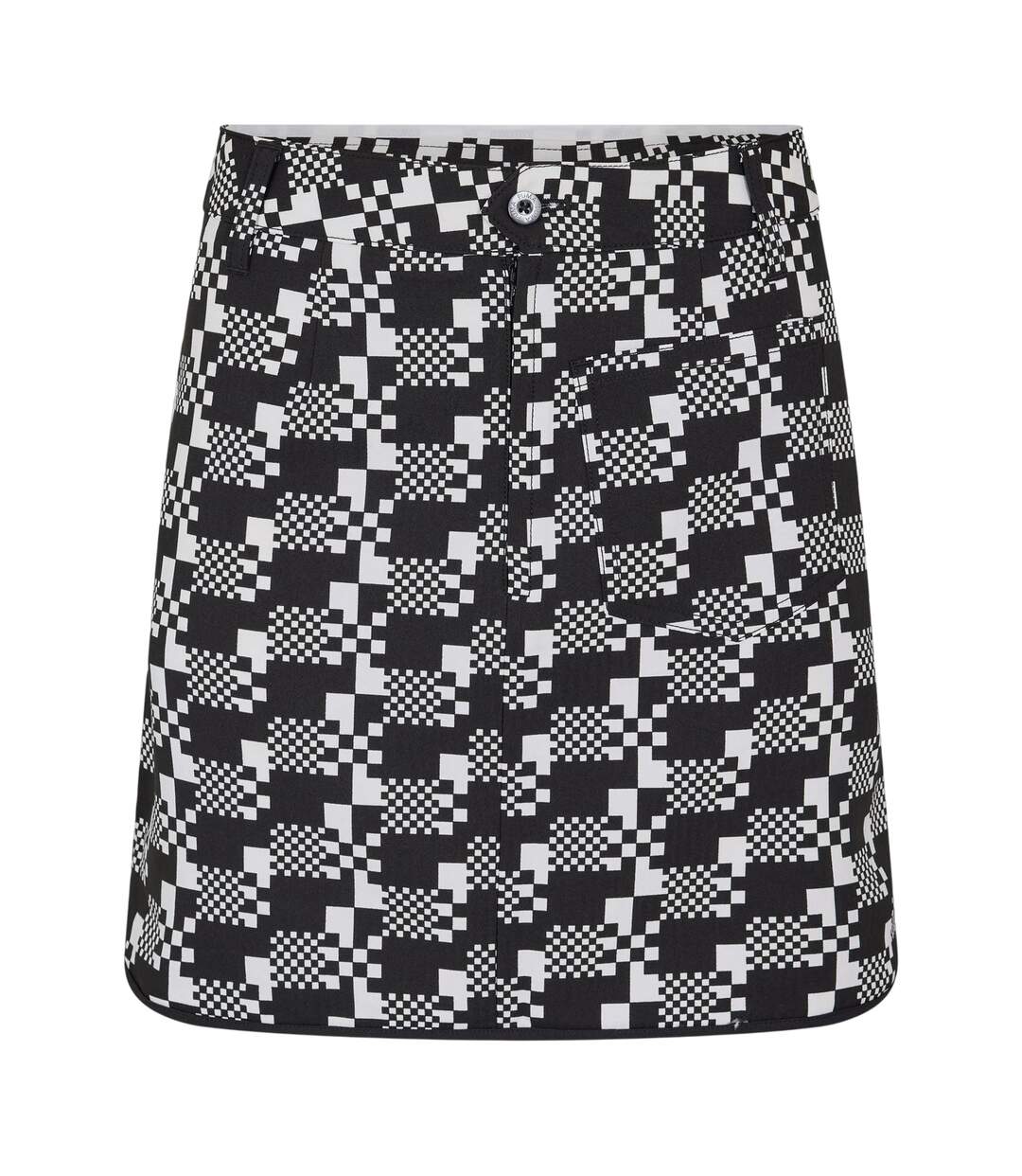 Womens/ladies Houndstooth Golf Skort Black Puma-1