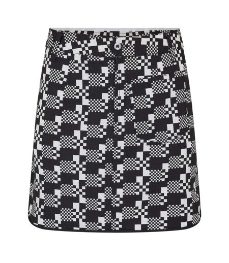 Womens/ladies Houndstooth Golf Skort Black Puma