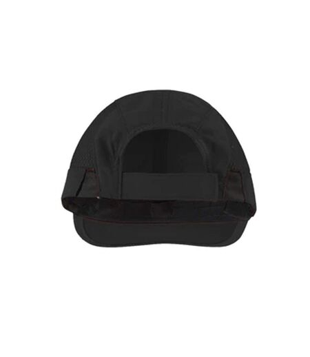 Casquette de sport à bandes réfléchissantes adulte unisexe noir/blanc Spiro