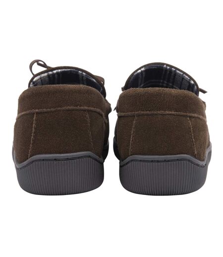 Mens Real Suede Leather Fleece Lined Slippers