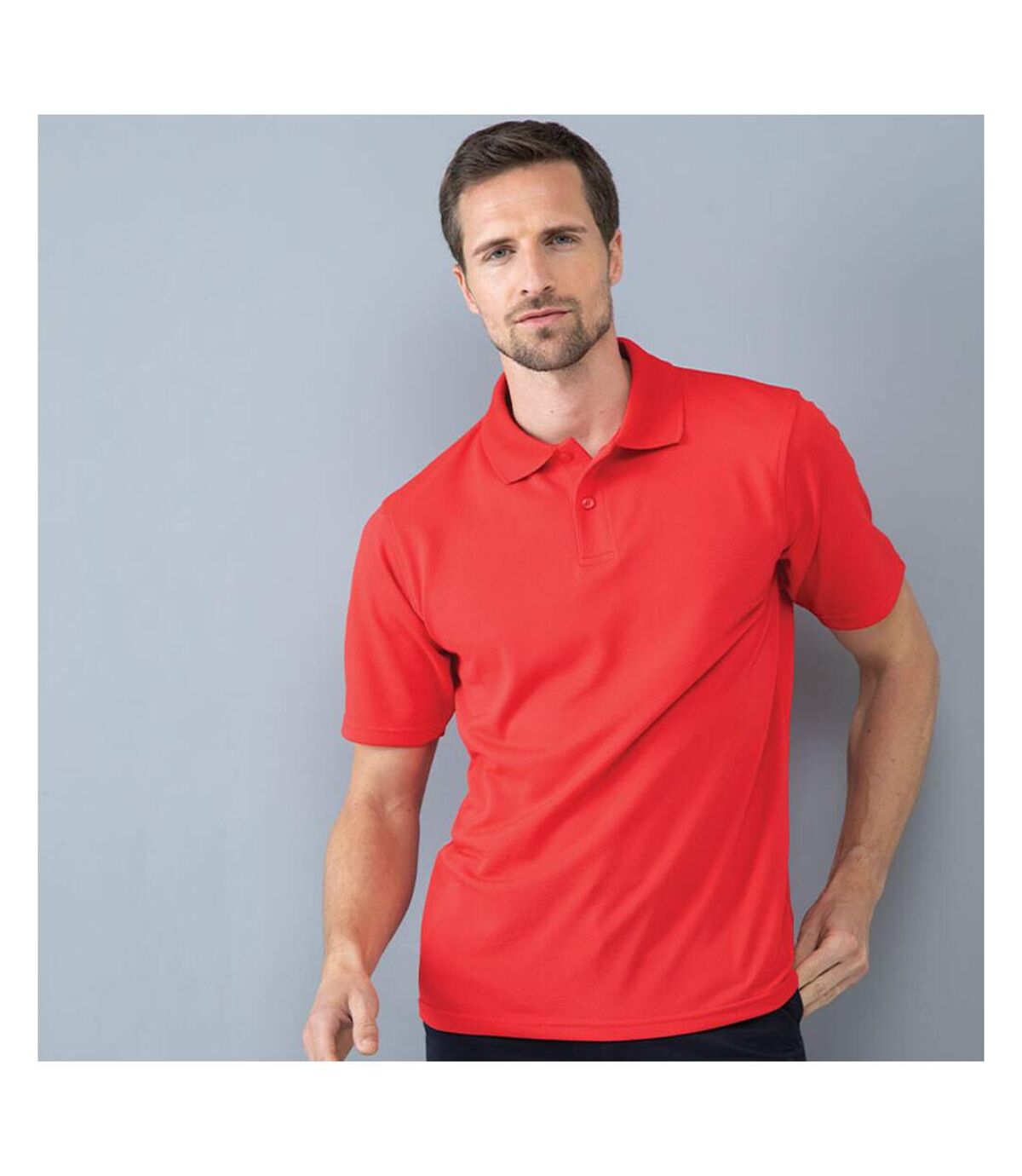 Henbury Mens Coolplus® Pique Polo Shirt (Red)